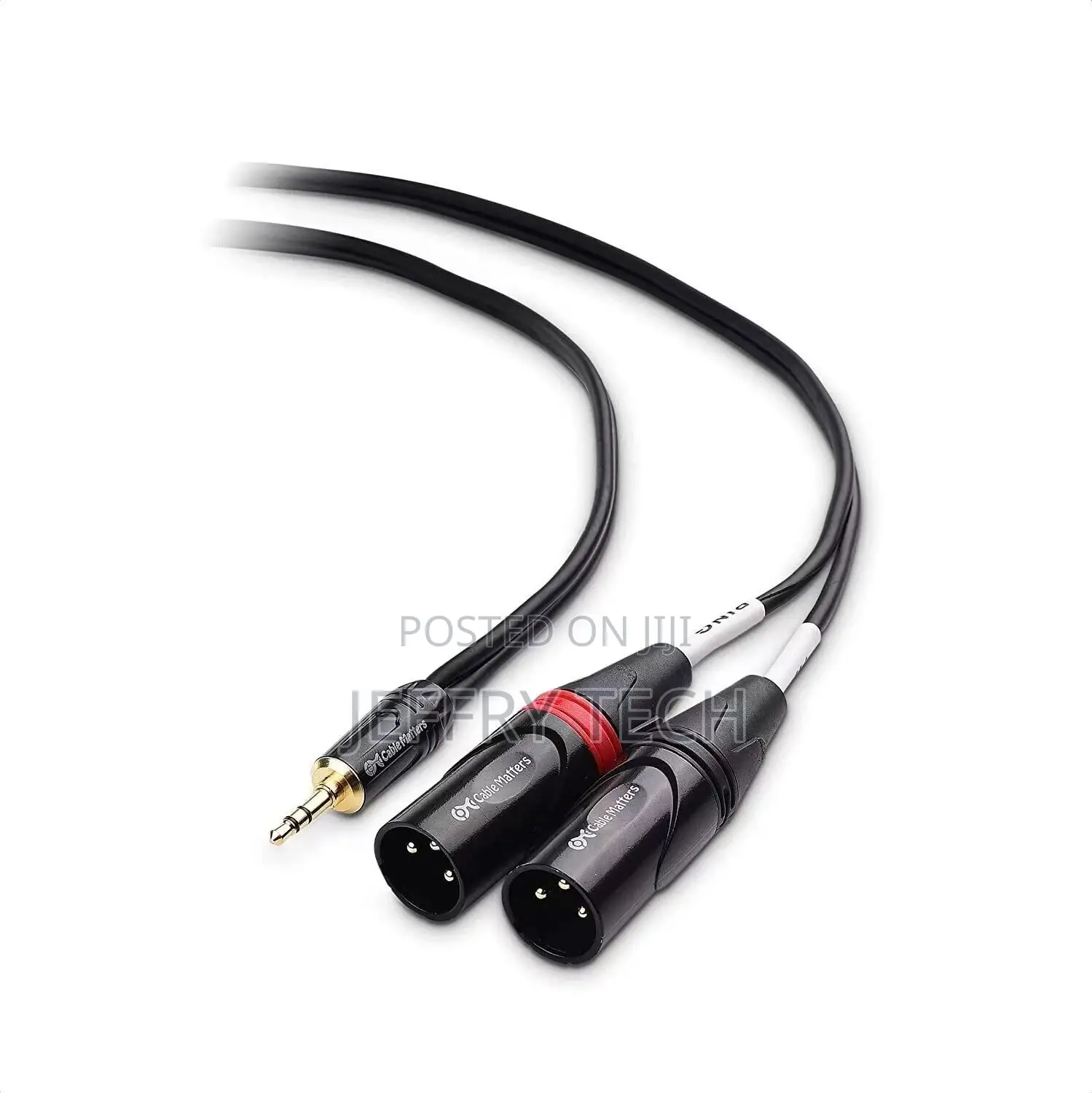 3.5mm 1/8" TRS Male to Dual XLR Male Stereo Splitter Audio C
