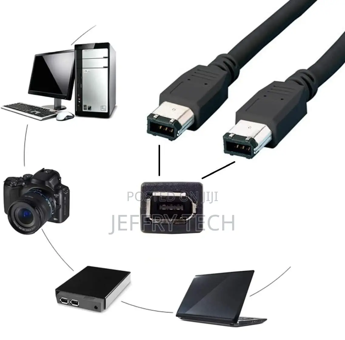 3ft IEEE-1394A Firewire 400 6-Pin Male to 6-Pin Male Cord Da