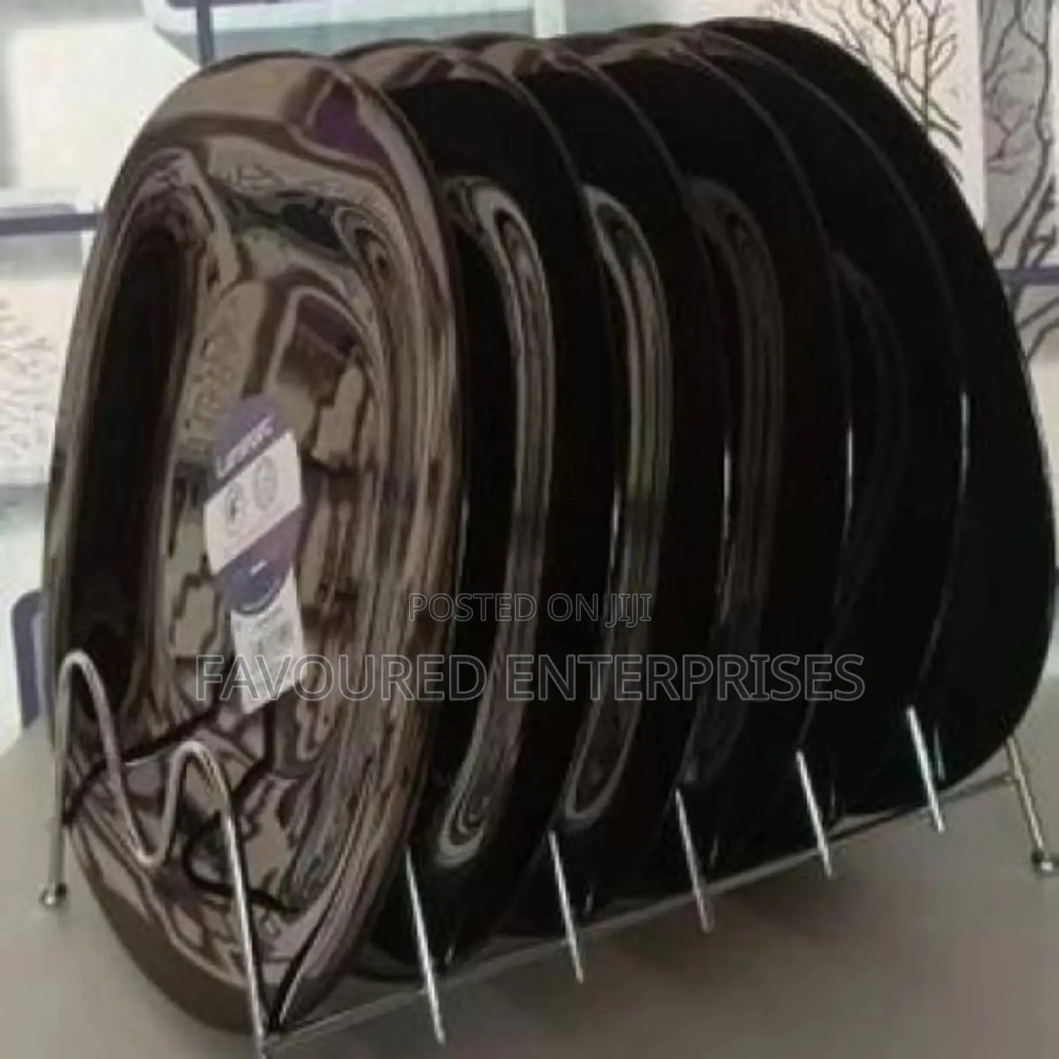 Luminarc Set of 6 Luminarc Black Quadra Plates