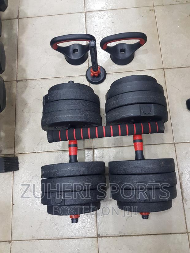 30kg Adjustable Kettlebell Dumbbell Barbell Set Homegym