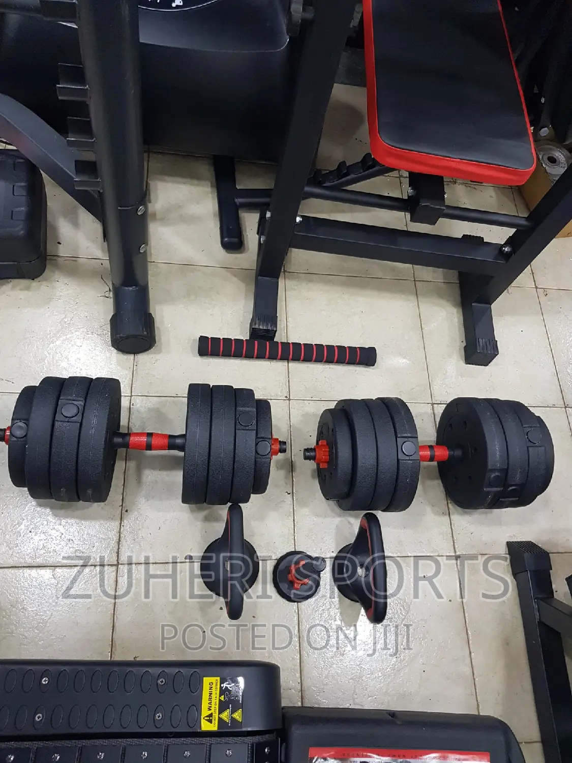 30kg Adjustable Dumbbell Barbell Kettlebell Set Home Workout