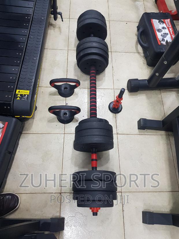 30kg Adjustable Dumbbell Barbell Kettlebell Set