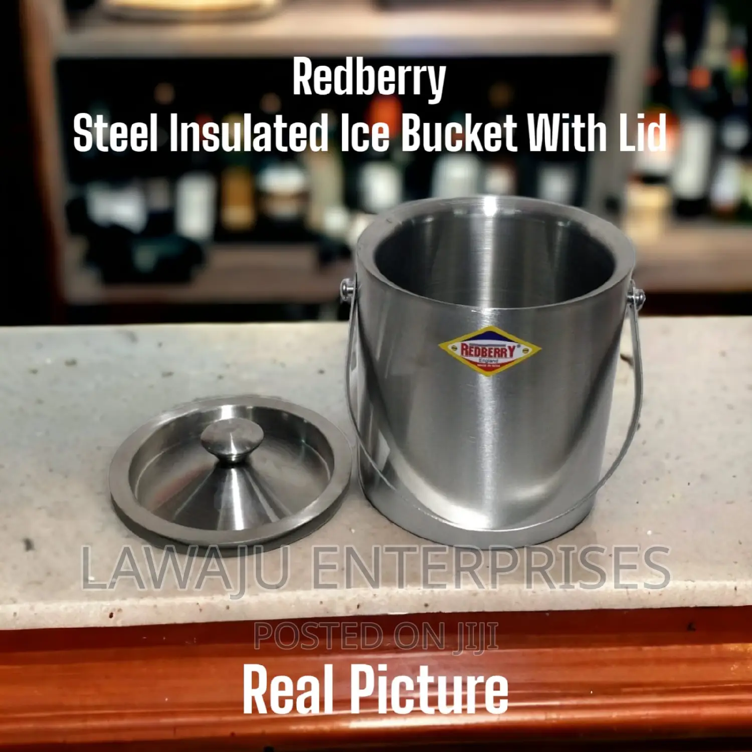 Redberry Stainless Steel Insulated Ice Bucket With Lid