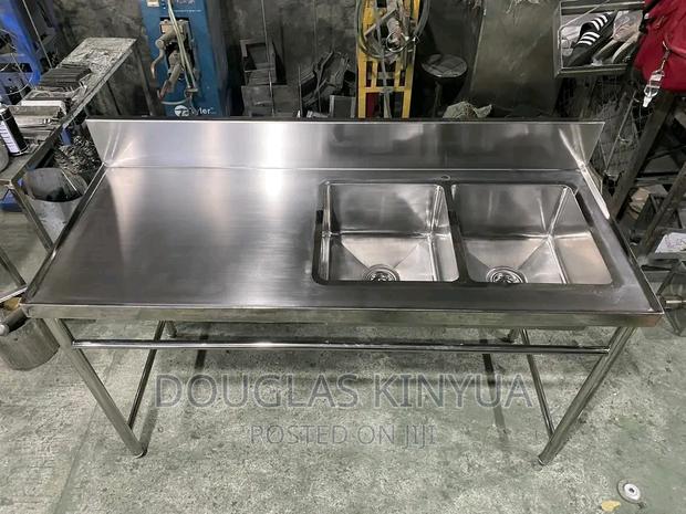 Double Bowl Washing Sink (Sstainless Steel). - main view