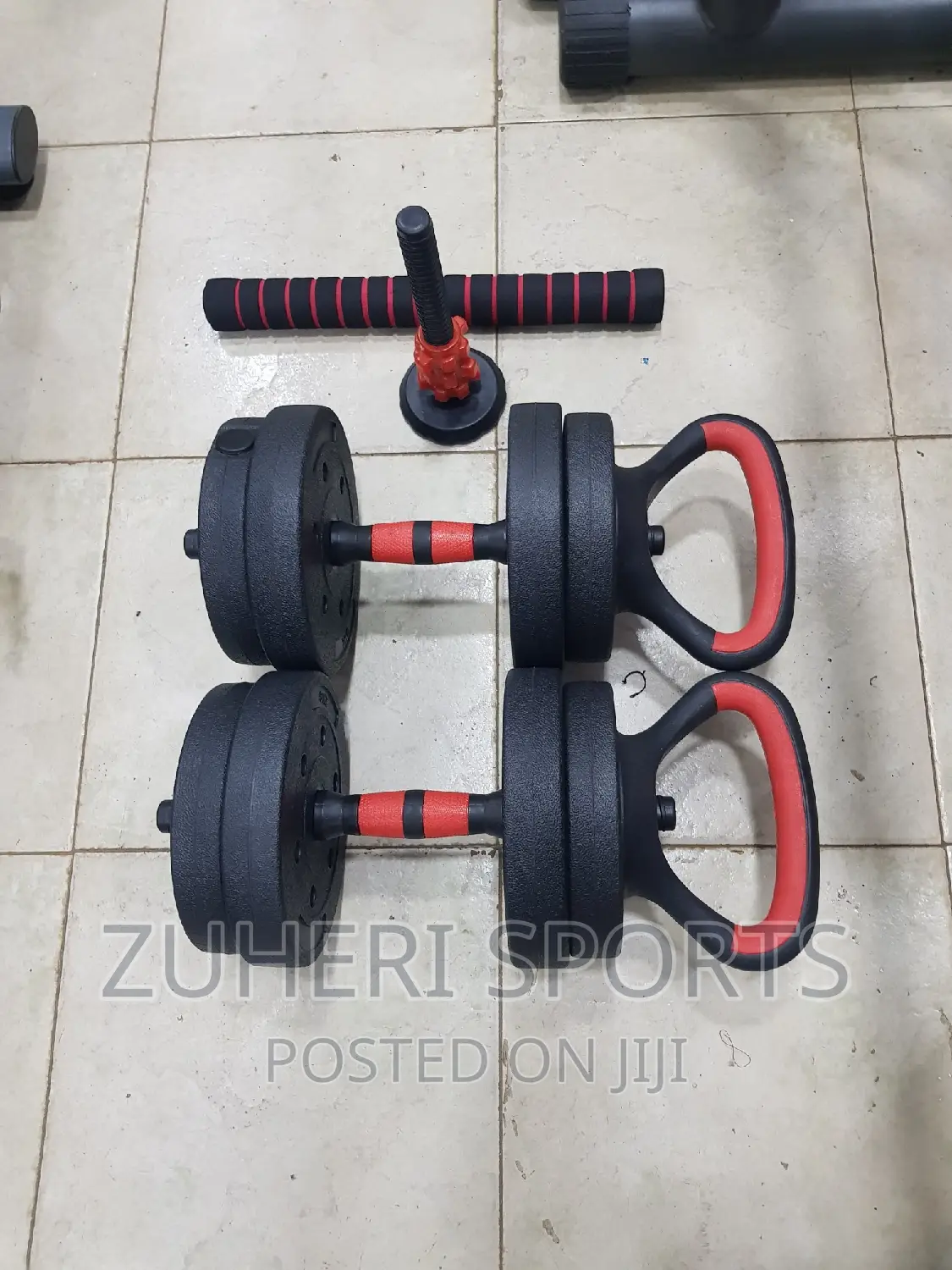 15kg Adjustable Dumbbell Barbell Kettlebell Set Pushup Stand