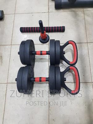 15kg Adjustable Dumbbell Barbell Kettlebell Set Pushup Stand - thumbnail 2