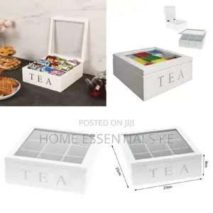Bamboo Container Box Tea Organizer Five-Grid