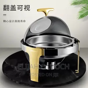 *Roll Top Chaffing Dishe With Gold Stand