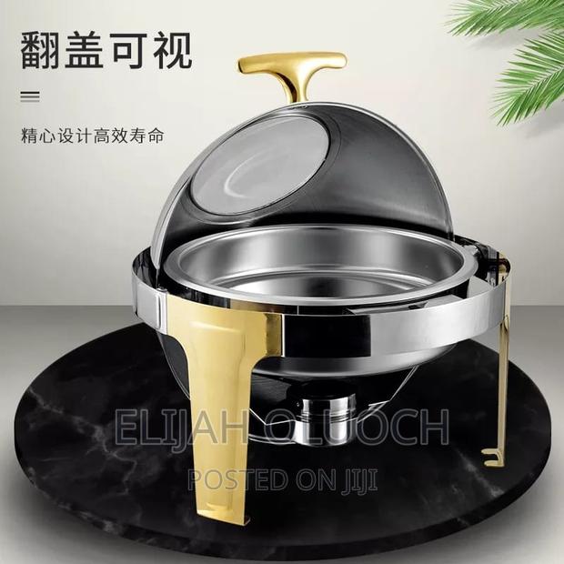 *Roll Top Chaffing Dishe With Gold Stand