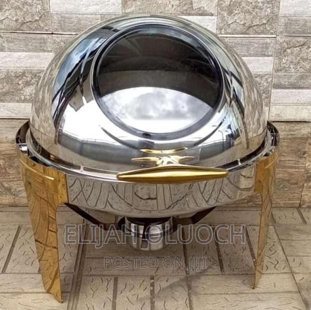 *Roll Top Chaffing Dishe With Gold Stand - thumbnail 2