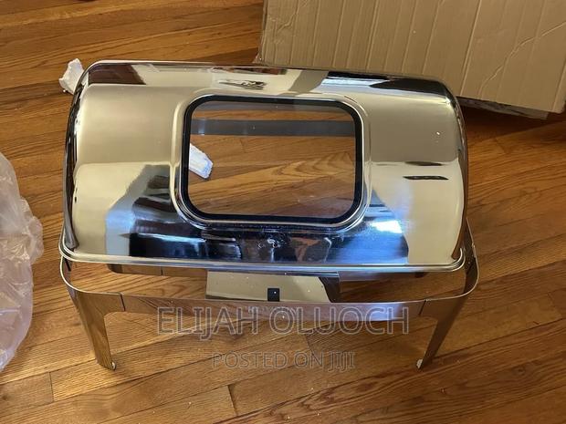 9L Heavy Stainless Steel Silver Roll Top Chaffing Dishes - thumbnail 2
