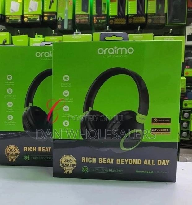 Oraimo Boompop 2 Bluetooth Wireless Headphone - Black - main view