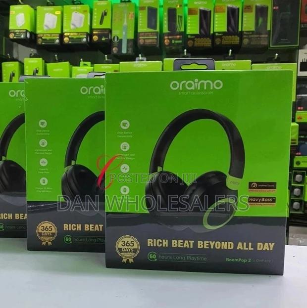 Oraimo Over Ear Bluetooth Wireless Headphone - Black - main view