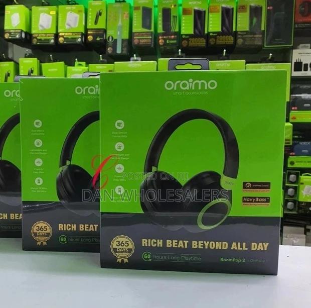 Over Ear Bluetooth Wireless Headphone - Black- Oraimo - main view