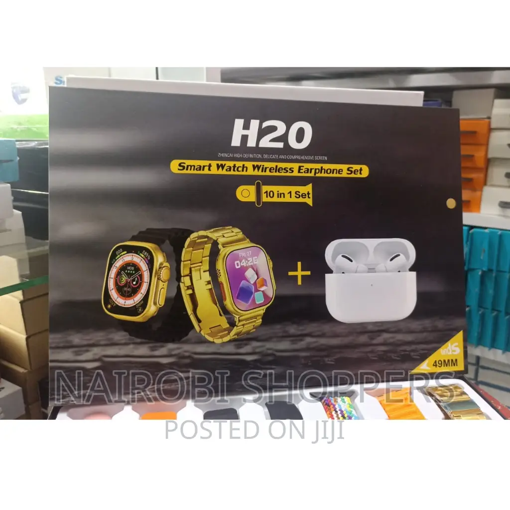 Smartwatch With 7 Straps, Earpods and Screen Protector