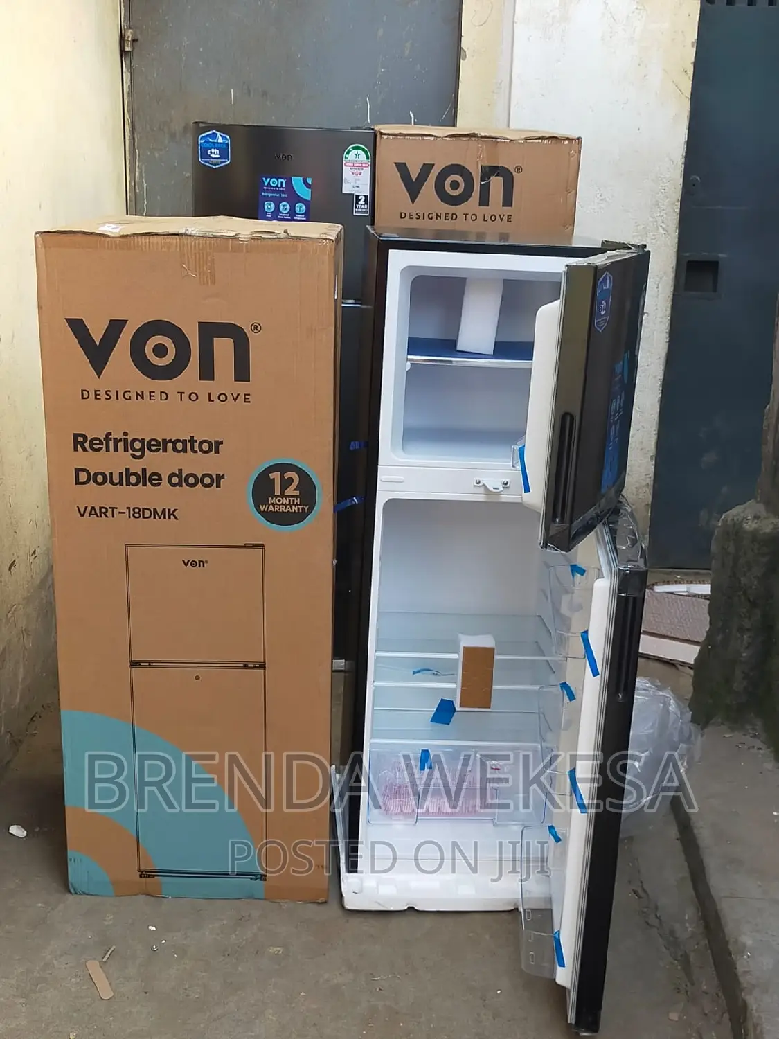 ` Von Vart-18dms Double Door Fridge - 138l - Stainless Stee