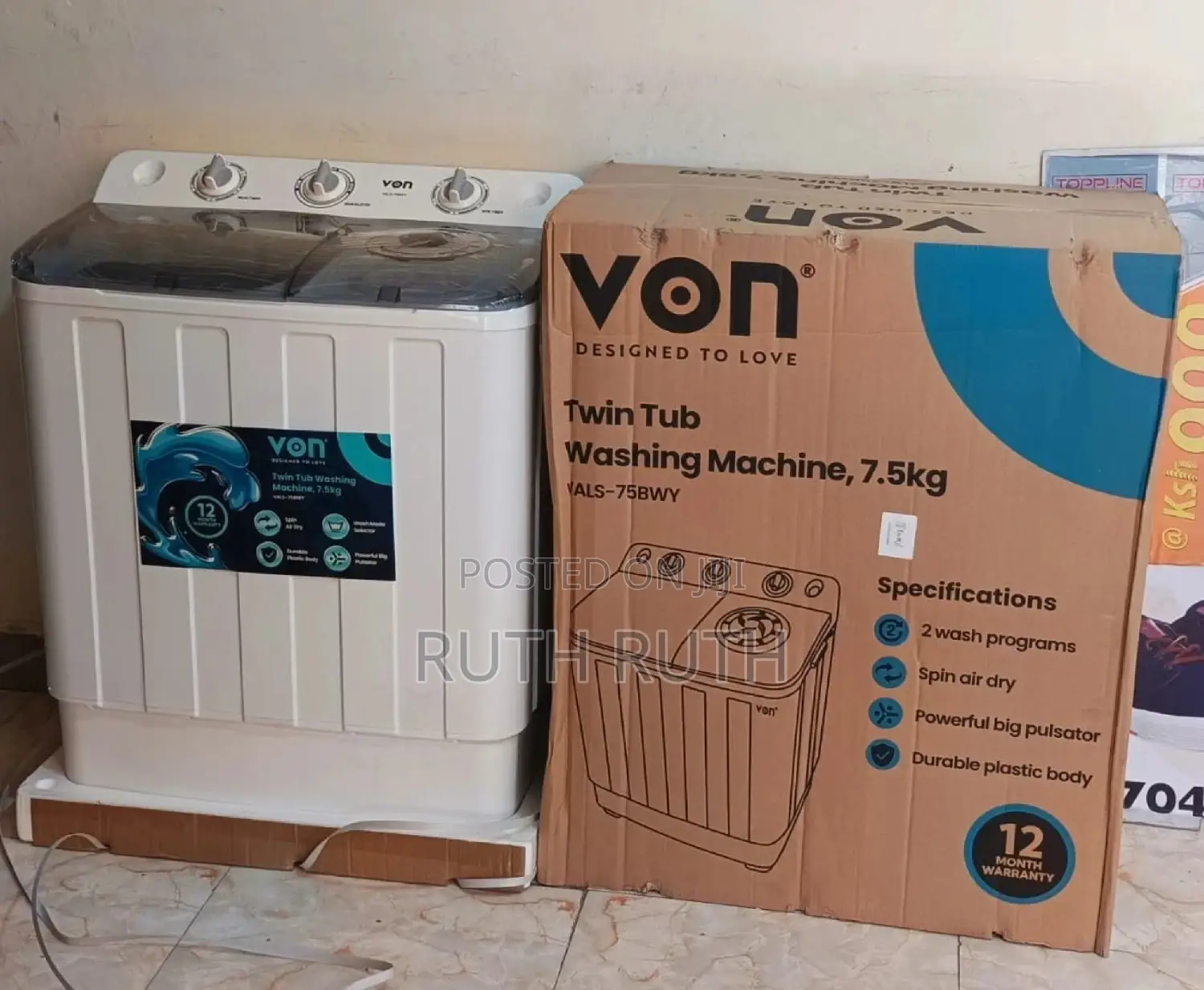7.5kg Von Washing Machine