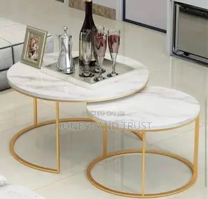 Nesting Coffee Table Marble Effect (Mdf)
