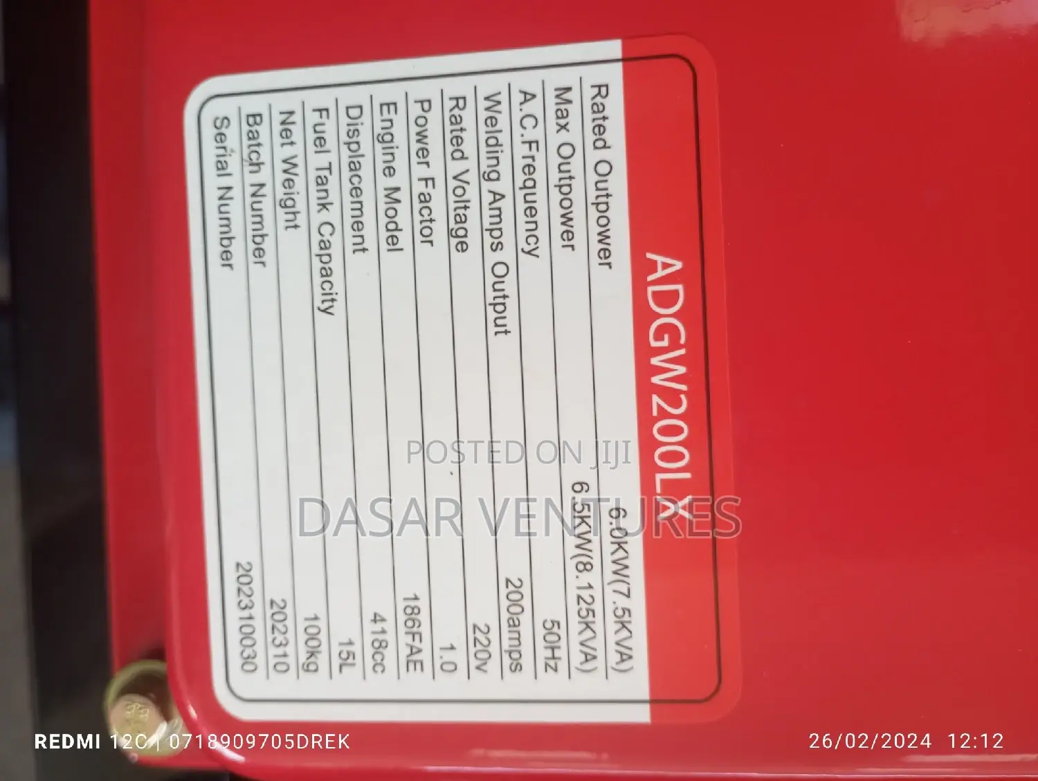 Aico Welder Generator 8kva