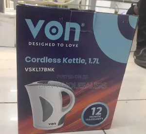 Cordless White and Black Von 1.7L Kettle VSK