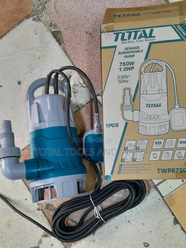 Total 1.0hp Shallow Sewage Submersible Pump 1yr Warrant 8m