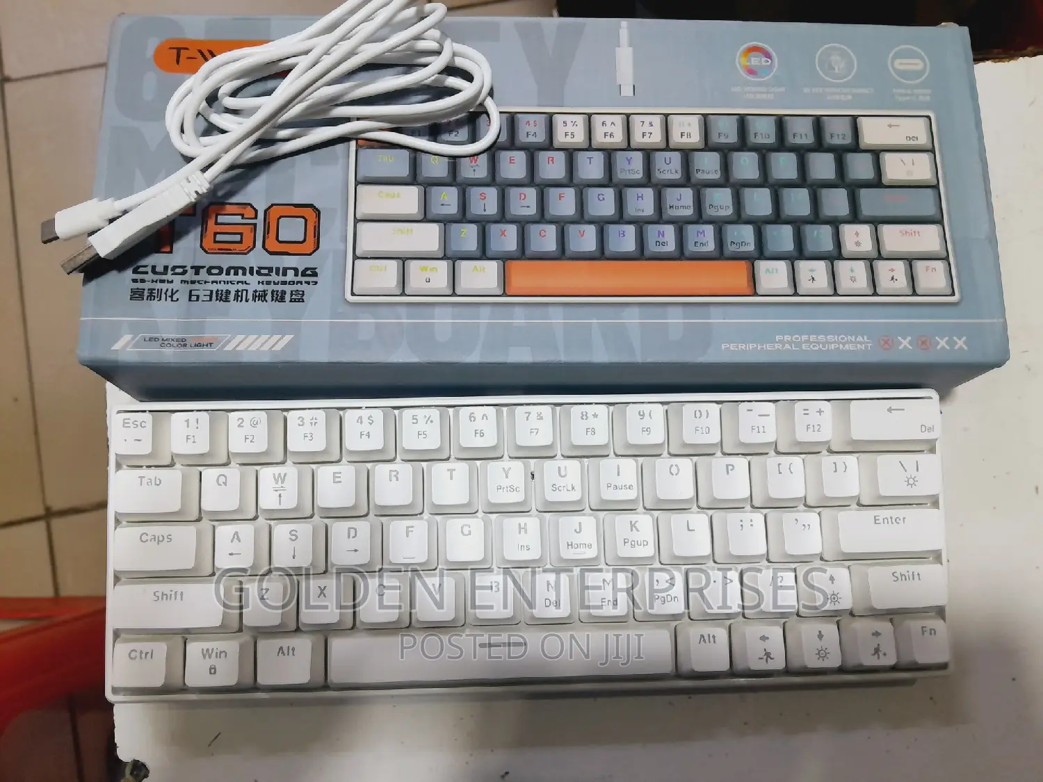 T60 63key Mechanical Keyboard Back-Light, Wired Type C
