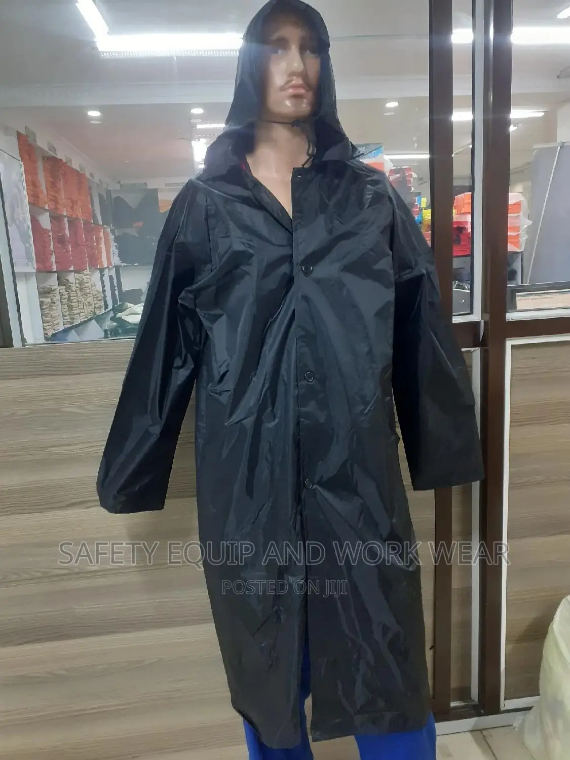 Weather Resistant Rain Coat With Buttons For Sale