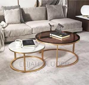 Nesting Table With Golden Stand