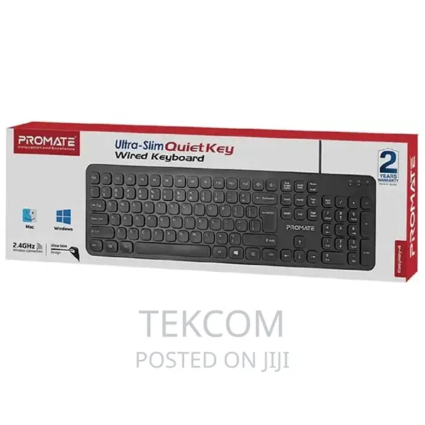 Promate Wire Ultra Slim Ergonomic Keyboard