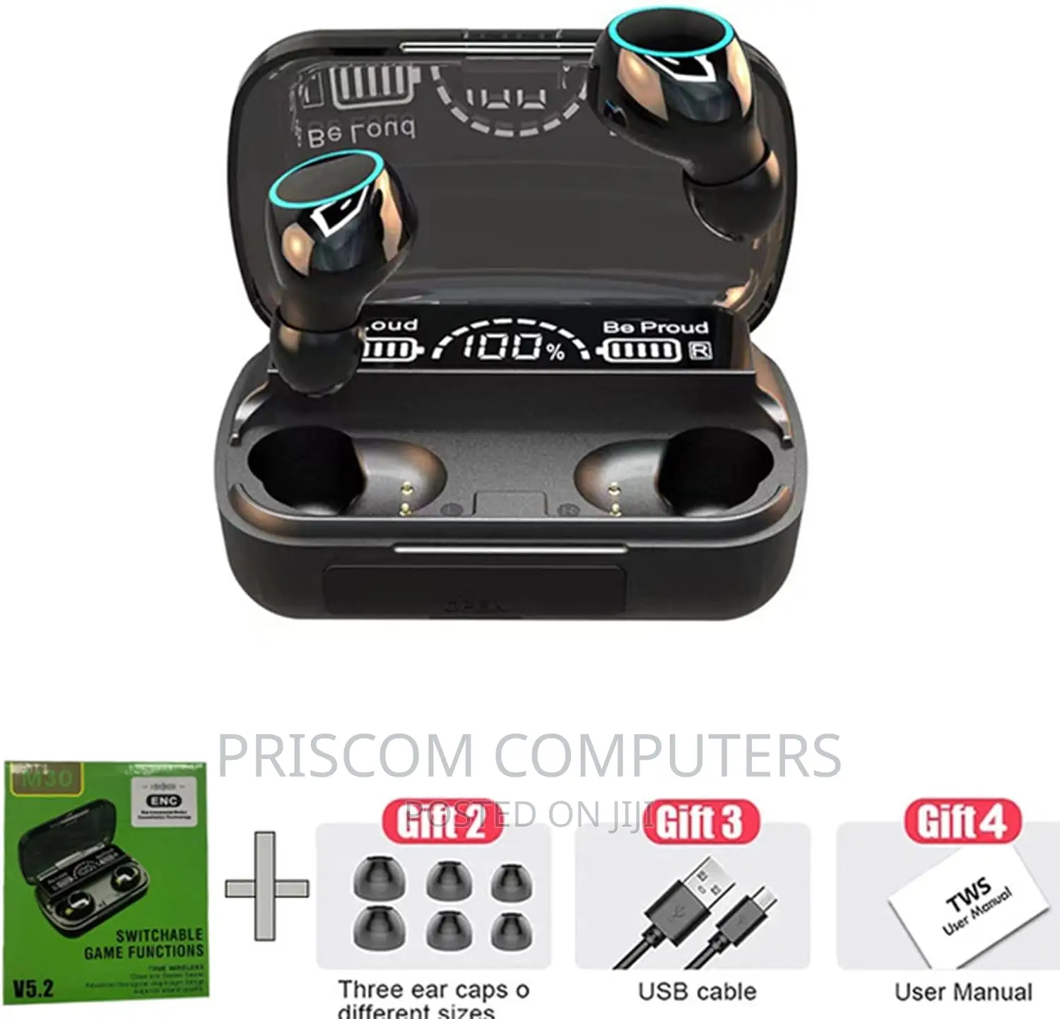M30 Wireless Bluetooth 5.4 Earbud in Ear Light,Touch Control