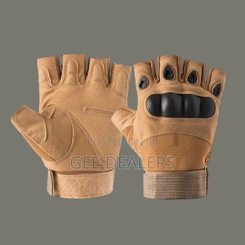 Khaki Tactical/Gym Gloves -Half-Finger Gloves