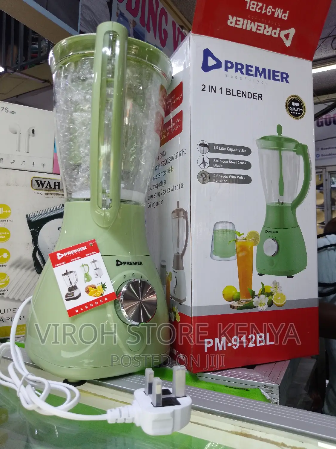 Premier 912BL Electric Blender 1.5L 2 Speed Corded Blender