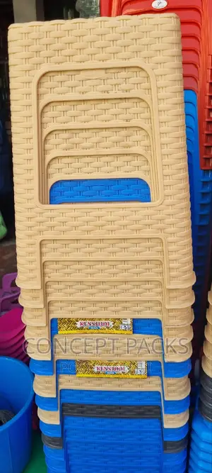 Cream Plastic Kenpoly Stool.