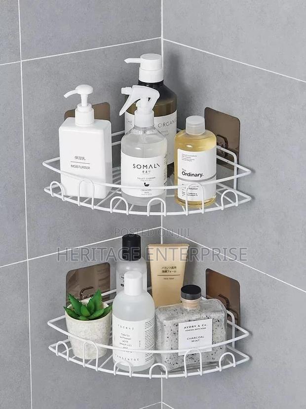 Bathroom Corner Chef Triangular Storage Bracket Black
