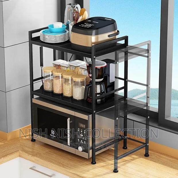 2 Tier Adjustable Microwave Stand