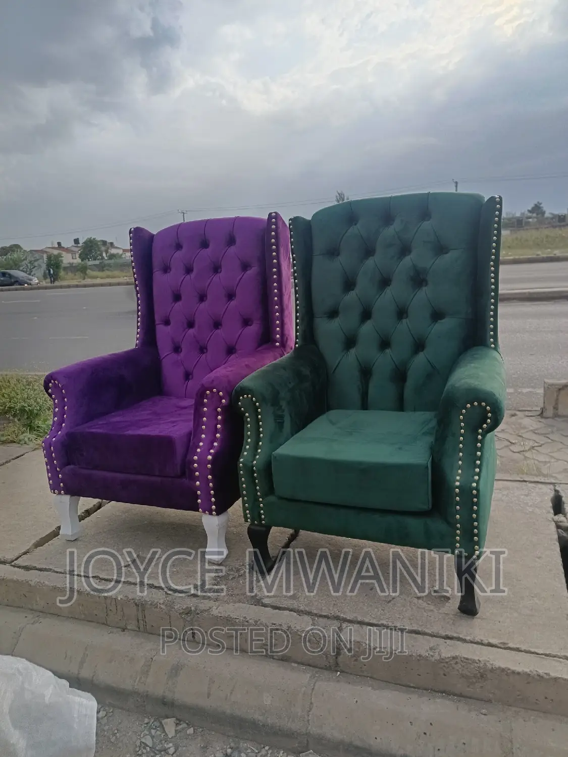 Pedicure Seats, Purple and Jungle Green.