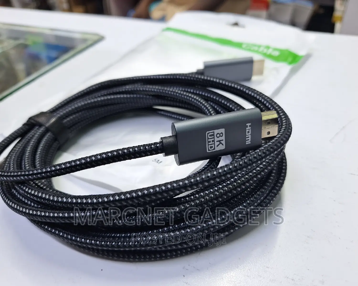 Round Metallic Ends Cloth Shielded Hdmi Cable 5m