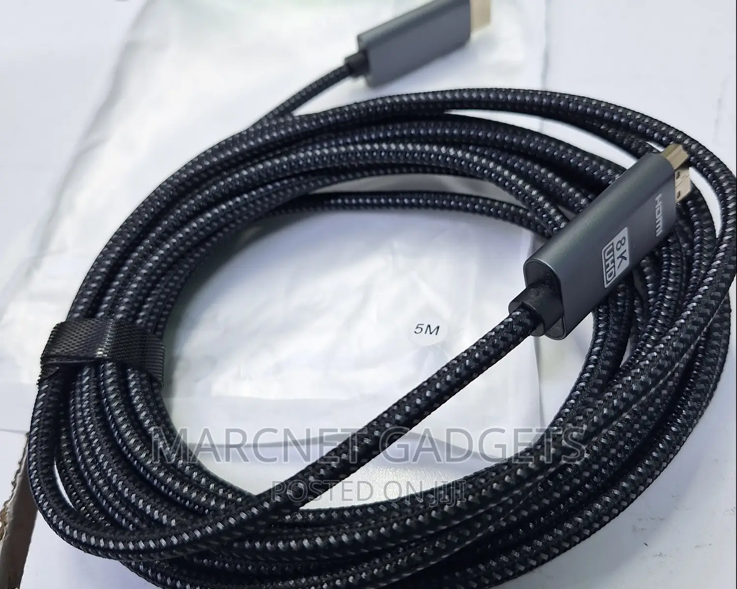 Round Metallic Ends Cloth Shielded Hdmi Cable 5m