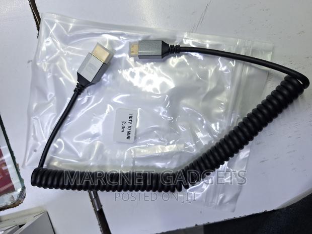  Elastic Spring Flexible Mini Hdmi to Hdmi Cable 2.4M