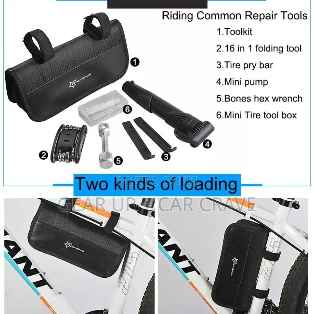 Full Cycling Home Toolkit Bag Allen Key, Pump, Puncture Kit