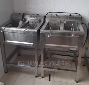 Stainless Steel Commercial Deep Double Fryer:: - main view