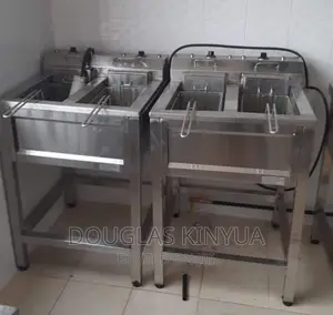 Stainless Steel Commercial Deep Double Fryer::