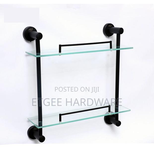 Double Shelf Glass Black