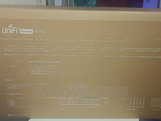 Ubiquiti Unifi 24 Port Switch (Usw-24-poe), 16gbe Poe+ 95w