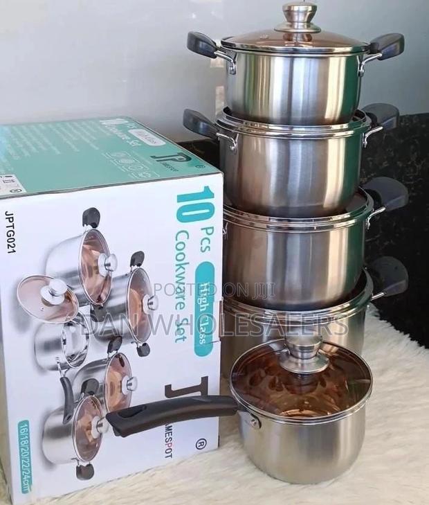 10 PCS Stainless Steel Cookware Set Cooking Pots/Sufuria