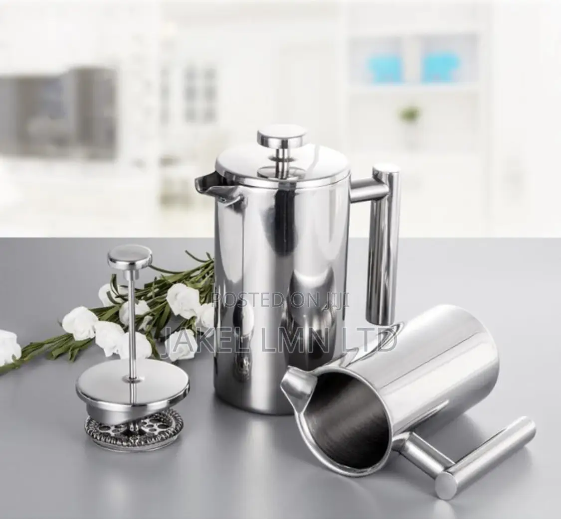 350ml Coffee Double Wall Stainless Steel Mirror French Press