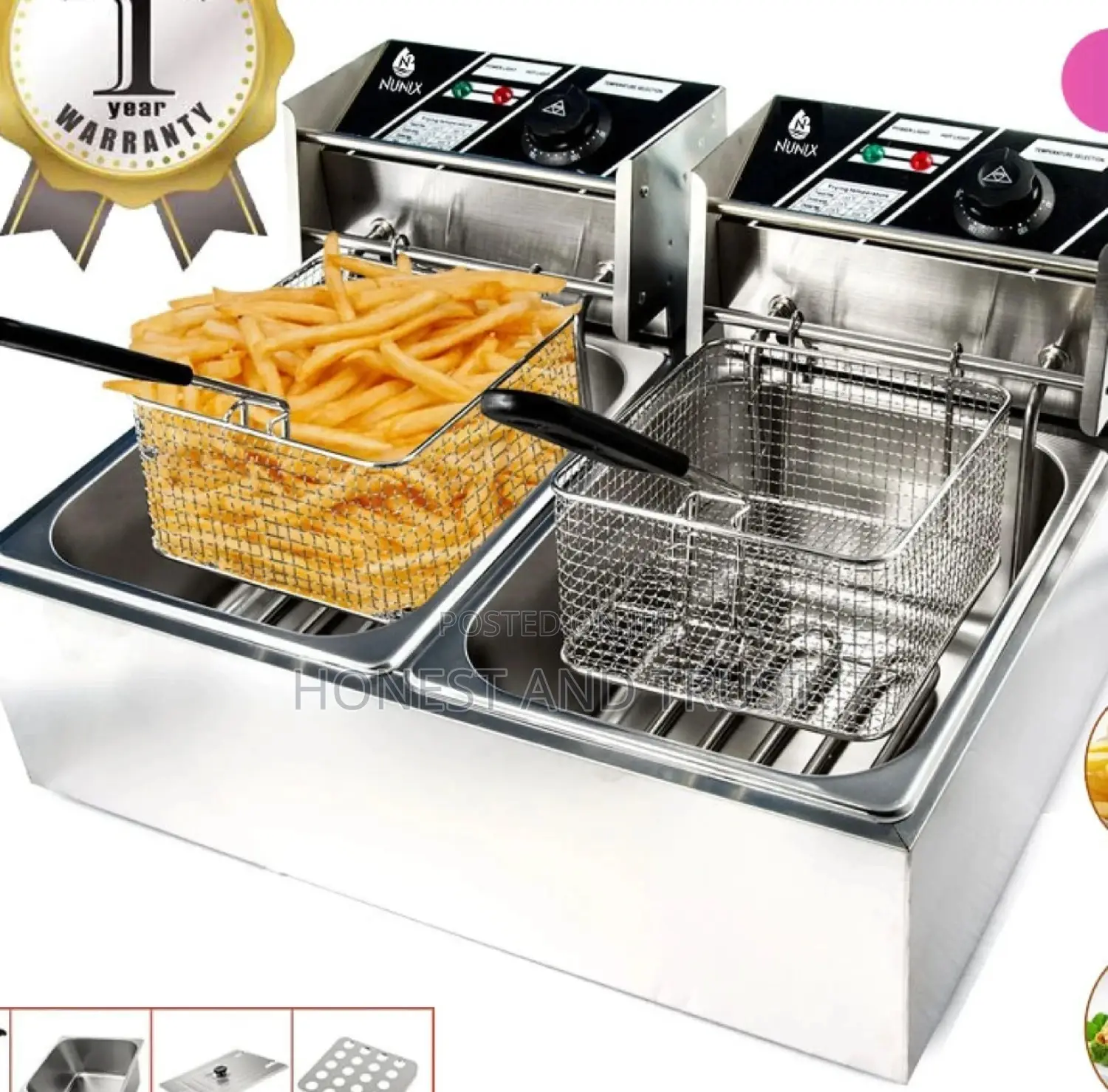 *Nunix 6+6litres Double Deep Fryer Available