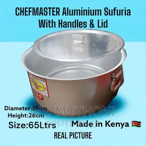 Chefmaster Aluminum Extra Heavy Sufuria 65ltrs
