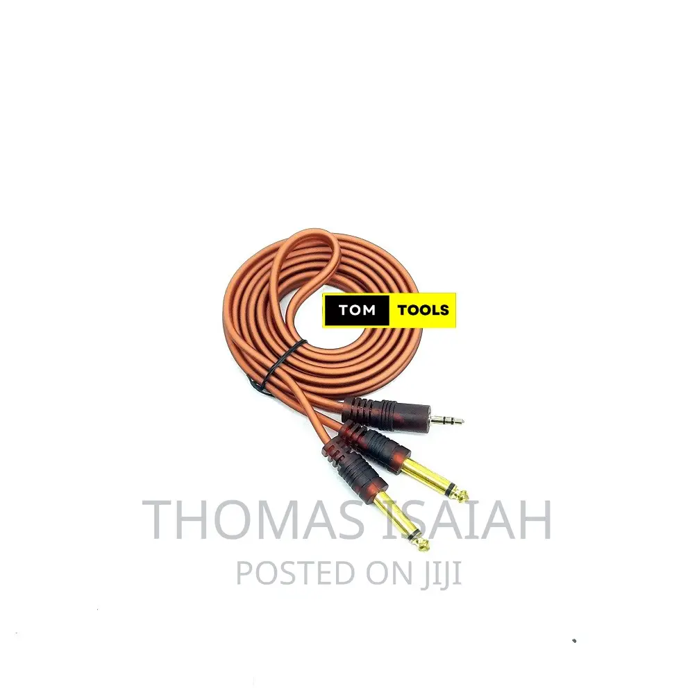Dual 6.5mm Mono Jacks To 3.5mm Stereo Jack Cable, 3 Metres