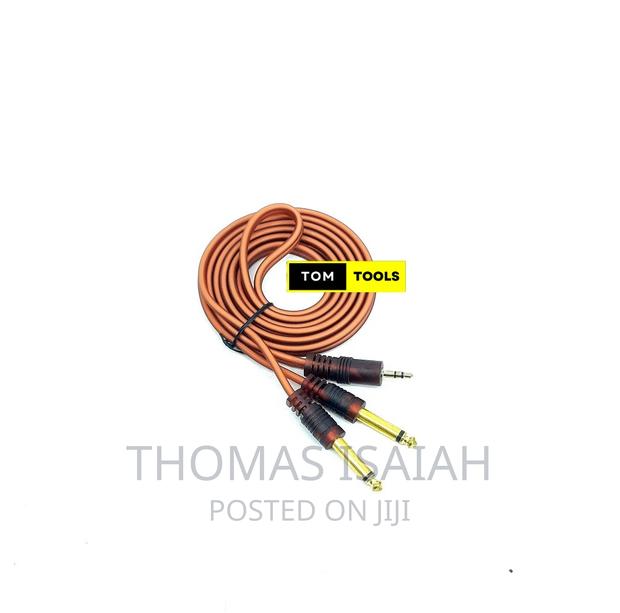 Dual 6.5mm Mono Jacks To 3.5mm Stereo Jack Cable, 3 Metres